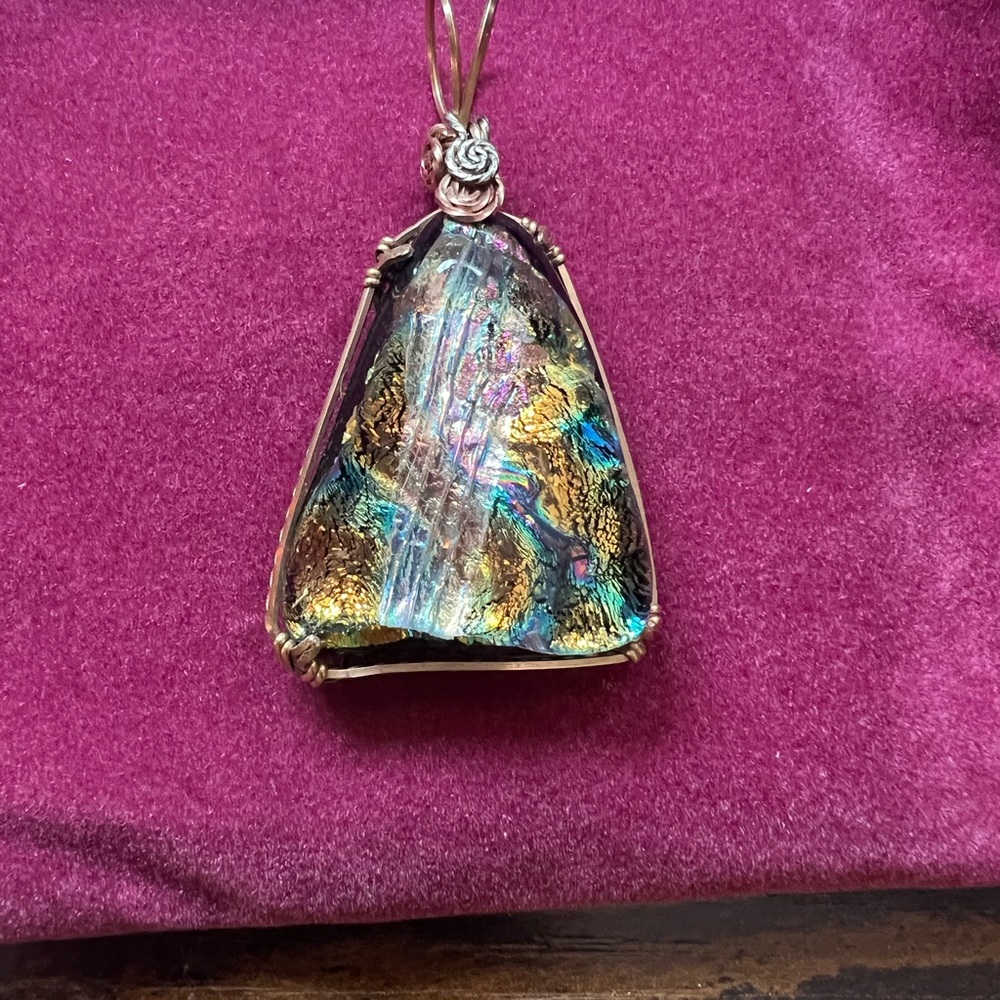 Gorgeous Dichroic Glass Pendant
